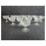 Set of Vintage Pressed Depression Glass Sherbet Dessert Glasses - "Iris" Set of Vintage Pressed Depression Glass Sherbet Dessert Glasses - "Iris"