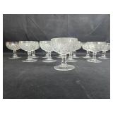 Set of Vintage Pressed Depression Glass Sherbet Dessert Glasses - "Iris" Set of Vintage Pressed Depression Glass Sherbet Dessert Glasses - "Iris"