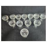 Set of Vintage Pressed Depression Glass Sherbet Dessert Glasses - "Iris" Set of Vintage Pressed Depression Glass Sherbet Dessert Glasses - "Iris"