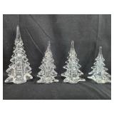 Holiday Decor Set with 4 Glass Trees, Faux Greenery, and Snow Blanket Holiday Decor Set with 4 Glass Trees, Faux Greenery, and Snow Blanket