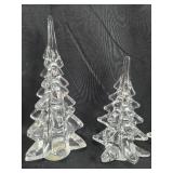 Holiday Decor Set with 4 Glass Trees, Faux Greenery, and Snow Blanket Holiday Decor Set with 4 Glass Trees, Faux Greenery, and Snow Blanket