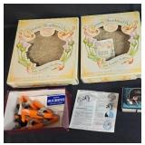 VTG Kitchenware and Tools Lot with Ceramic Shortbread Pans, Mat Cutter, and Clamps VTG Kitchenware and Tools Lot with Ceramic Shortbread Pans, Mat Cutter, and Clamps