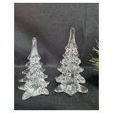 Holiday Decor Lot with Glass Trees, Faux Pine Garland, and Mini Decorated Christmas Tree Holiday Decor Lot with Glass Trees, Faux Pine Garland, and Mini Decorated Christmas Tree