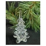 Holiday Decor Lot with Glass Trees, Faux Pine Garland, and Mini Decorated Christmas Tree Holiday Decor Lot with Glass Trees, Faux Pine Garland, and Mini Decorated Christmas Tree