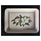 Glass Cake Stand with Dome and Magnolia Serving Plates Set Glass Cake Stand with Dome and Magnolia Serving Plates Set