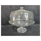 Glass Cake Stand with Dome and Magnolia Serving Plates Set Glass Cake Stand with Dome and Magnolia Serving Plates Set