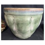 Collection of 3 Decorative Garden Items Planters and Painted Stone Collection of 3 Decorative Garden Items Planters and Painted Stone