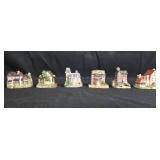 Set of 6 Vintage Miniature Village Houses by International Resourcing Services, 1994 Set of 6 Vintage Miniature Village Houses by International Resourcing Services, 1994