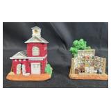 Set of 6 International Resourcing Services Miniature Village Buildings with Boxes Set of 6 International Resourcing Services Miniature Village Buildings with Boxes