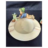 Hummel Goebel Figurine and Ashtray Set with Boy and Animal Motifs Hummel Goebel Figurine and Ashtray Set with Boy and Animal Motifs