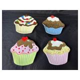 Set of 4 Boston Warehouse Cupcake Shaped Ceramic Plates Set of 4 Boston Warehouse Cupcake Shaped Ceramic Plates