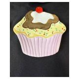 Set of 4 Boston Warehouse Cupcake Shaped Ceramic Plates Set of 4 Boston Warehouse Cupcake Shaped Ceramic Plates