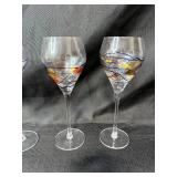 Set of Painted Wine Glasses with Shot Glass and Wine Charms Set of Painted Wine Glasses with Shot Glass and Wine Charms