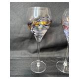 Set of Painted Wine Glasses with Shot Glass and Wine Charms Set of Painted Wine Glasses with Shot Glass and Wine Charms