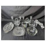 Collection of Vintage Glass Candle Holders and Dishes Collection of Vintage Glass Candle Holders and Dishes