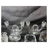 Collection of Vintage Glass Candle Holders and Dishes Collection of Vintage Glass Candle Holders and Dishes
