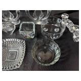 Collection of Vintage Glass Candle Holders and Dishes Collection of Vintage Glass Candle Holders and Dishes