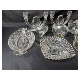 Collection of Vintage Glass Candle Holders and Dishes Collection of Vintage Glass Candle Holders and Dishes