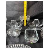 Collection of Vintage Glass Candle Holders and Dishes Collection of Vintage Glass Candle Holders and Dishes