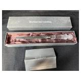 Waterford Crystal Letter Opener with Box, Glass Display Cabinet, and Crystal Figurines Collection Waterford Crystal Letter Opener with Box, Glass Display Cabinet, and Crystal Figurines Collection