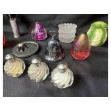 Collection of Decorative Glass, Metal, and Porcelain Tabletop Items - S & P Collection of Decorative Glass, Metal, and Porcelain Tabletop Items - S & P