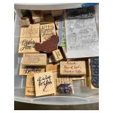 Large Collection of Rubber and Acrylic Stamps with Sentiments and Designs - drawer not inc Large Collection of Rubber and Acrylic Stamps with Sentiments and Designs - drawer not inc