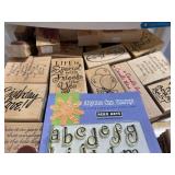 Large Collection of Rubber and Acrylic Stamps with Sentiments and Designs - drawer not inc Large Collection of Rubber and Acrylic Stamps with Sentiments and Designs - drawer not inc