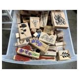 Large Collection of Assorted Floral and Botanical Wooden Rubber Stamps - drawer not inc Large Collection of Assorted Floral and Botanical Wooden Rubber Stamps - drawer not inc