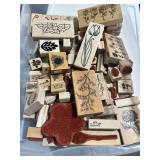 Large Collection of Assorted Floral and Botanical Wooden Rubber Stamps - drawer not inc Large Collection of Assorted Floral and Botanical Wooden Rubber Stamps - drawer not inc