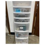 Sterilite Plastic Drawer Cart Filled with Knitting, Crochet, and Craft Supplies Sterilite Plastic Drawer Cart Filled with Knitting, Crochet, and Craft Supplies
