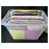 Large Collection of Assorted Scrapbook Paper and Cardstock in Storage Bin Large Collection of Assorted Scrapbook Paper and Cardstock in Storage Bin