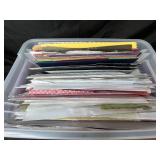Large Collection of Assorted Scrapbook Paper and Cardstock in Storage Bin Large Collection of Assorted Scrapbook Paper and Cardstock in Storage Bin