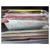 Large Collection of Assorted Scrapbook Paper and Cardstock in Storage Bin Large Collection of Assorted Scrapbook Paper and Cardstock in Storage Bin