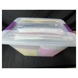 Large Collection of Assorted Scrapbook Paper and Cardstock in Storage Bin Large Collection of Assorted Scrapbook Paper and Cardstock in Storage Bin