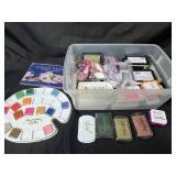 Stamp Pad and Pastel Chalk Art Lot with Storage Bin Stamp Pad and Pastel Chalk Art Lot with Storage Bin