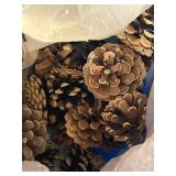 Assorted Holiday Decor with Framed Christmas Tree Art and Pine Cones Assorted Holiday Decor with Framed Christmas Tree Art and Pine Cones