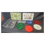 Serving Tray and Plate Collection with Holiday and Floral Designs Serving Tray and Plate Collection with Holiday and Floral Designs