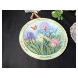 Floral Porcelain Plate Lot with Lena Liu Iris Garden, Napolean Italy Rose, and Germany Marked Plate Floral Porcelain Plate Lot with Lena Liu Iris Garden, Napolean Italy Rose, and Germany Marked Plate