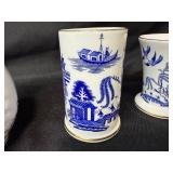 Coalport Bone China Willow Pattern Miniature Jug and Cups Set Coalport Bone China Willow Pattern Miniature Jug and Cups Set