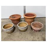 Collection of Large Outdoor Clay and Ceramic Flower Pots Collection of Large Outdoor Clay and Ceramic Flower Pots