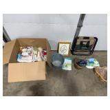 Assorted Home Decor and Storage Items with Framed Art and Baskets Assorted Home Decor and Storage Items with Framed Art and Baskets