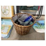 Assorted Home Decor and Storage Items with Framed Art and Baskets Assorted Home Decor and Storage Items with Framed Art and Baskets