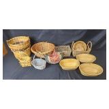 Collection of Assorted Wicker and Woven Baskets Collection of Assorted Wicker and Woven Baskets