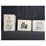 Set of 3 Dept 56 Porcelain Collectibles: Ben Set of 3 Dept 56 Porcelain Collectibles: Ben