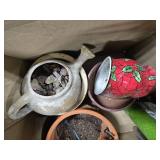 Assorted Garden Pots and Decor with Planter and Holiday Bowl Assorted Garden Pots and Decor with Planter and Holiday Bowl