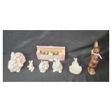 Vintage Easter Bunny Decor Collection Ceramic and Resin Figures with Boxed Eggs Vintage Easter Bunny Decor Collection Ceramic and Resin Figures with Boxed Eggs