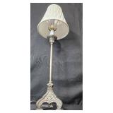 Decorative Table Lamp with Textured Shade and Ornate Metal Base Decorative Table Lamp with Textured Shade and Ornate Metal Base