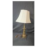 Vintage Brass Table Lamp with White Shade Vintage Brass Table Lamp with White Shade