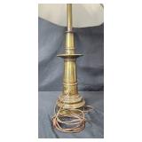 Vintage Brass Table Lamp with White Shade Vintage Brass Table Lamp with White Shade