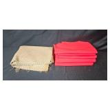 Set of Red and Patterned Fabric Remnants Set of Red and Patterned Fabric Remnants
